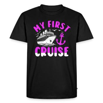 Ma première croisière en famille - Fun - T-shirt Premium bio Homme - noir - Devant - Nico (187cm)
