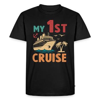Ma première croisière en famille - Fun - T-shirt Premium bio Homme - noir - Devant - Nico (187cm)