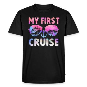 Ma première croisière en famille - Fun - T-shirt Premium bio Homme - noir - Devant - Nico (187cm)