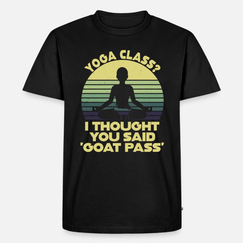 Yogastunde oder Ziegenpass - Männer Premium Bio T-Shirt - Schwarz