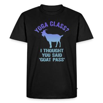 Cours de yoga ou Goat Pass - T-shirt Premium bio Homme - noir - Devant - Nico (187cm)