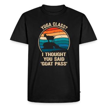 Cours de yoga ou Goat Pass - T-shirt Premium bio Homme - noir - Devant - Nico (187cm)
