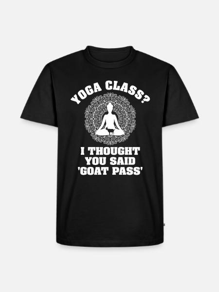 Yogastunde oder Ziegenpass - Männer Premium Bio T-Shirt - Schwarz
