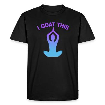 Je chèvre ce passionné de yoga - T-shirt Premium bio Homme - noir - Devant - Nico (187cm)