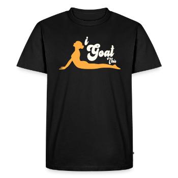 Je chèvre ce passionné de yoga - T-shirt Premium bio Homme - noir - Devant - Nico (187cm)