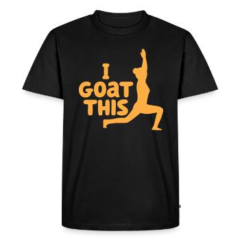 Je chèvre ce passionné de yoga - T-shirt Premium bio Homme - noir - Devant - Nico (187cm)