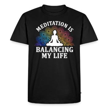 Meditation Is Balancing My Life - Men's Premium Organic T-Shirt - black - Front - Nico (187cm)