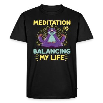 Meditation Is Balancing My Life - Men's Premium Organic T-Shirt - black - Front - Nico (187cm)
