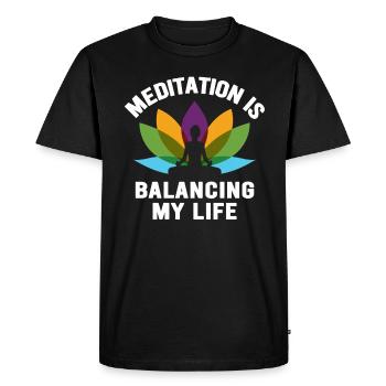 Meditation Is Balancing My Life - Men's Premium Organic T-Shirt - black - Front - Nico (187cm)