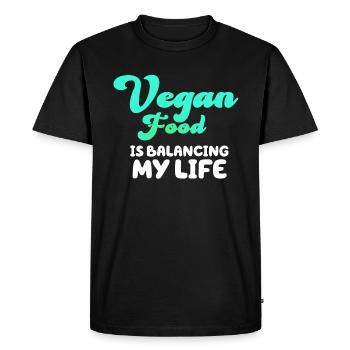 Vegan Food Is Balancing My Life - Men's Premium Organic T-Shirt - black - Front - Nico (187cm)