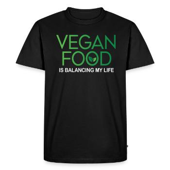 Vegan Food Is Balancing My Life - Men's Premium Organic T-Shirt - black - Front - Nico (187cm)