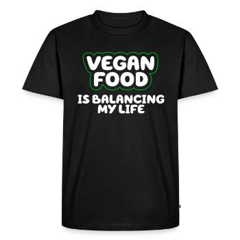 Vegan Food Is Balancing My Life - Men's Premium Organic T-Shirt - black - Front - Nico (187cm)