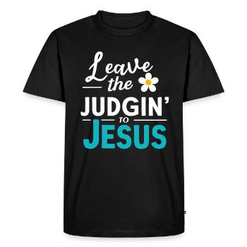 Leave The Judgin' To Jesus - Men's Premium Organic T-Shirt - black - Front - Nico (187cm)