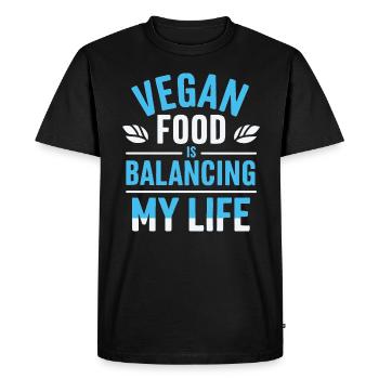 Vegan Food Is Balancing My Life - Men's Premium Organic T-Shirt - black - Front - Nico (187cm)