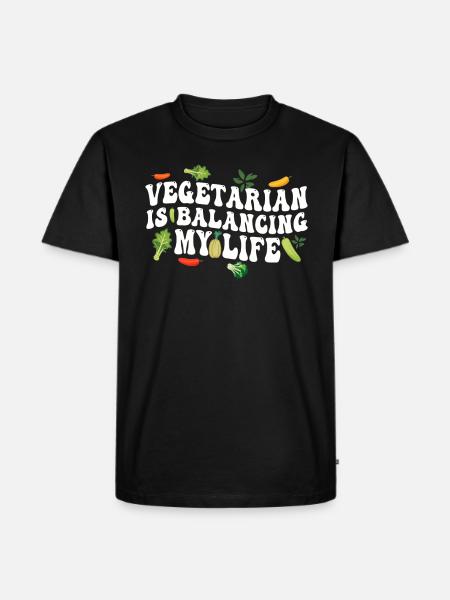 Vegetarian Balancing My Life - Men's Premium Organic T-Shirt - black