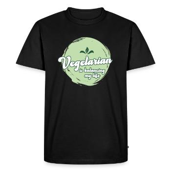 Végétarien Équilibrer ma vie - T-shirt Premium bio Homme - noir - Devant - Nico (187cm)