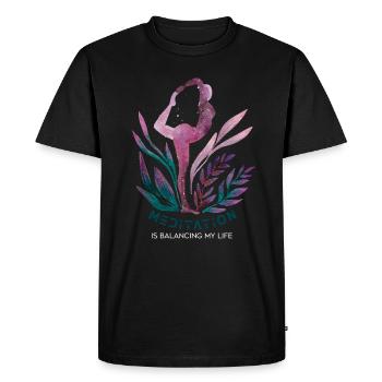 Meditation Is Balancing My Life - Men's Premium Organic T-Shirt - black - Front - Nico (187cm)