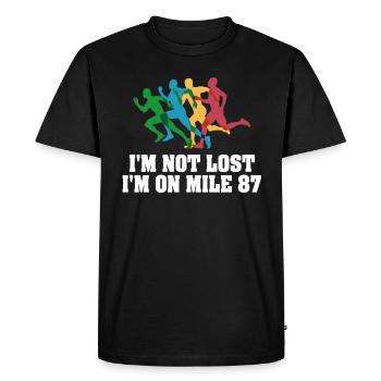 Je ne suis pas perdu, je suis sur le marathon du mile 87 - T-shirt Premium bio Homme - noir - Devant - Nico (187cm)