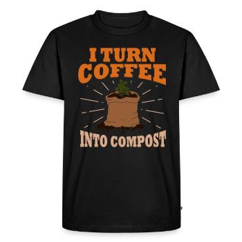 Je transforme le café en compost Blue Planet - T-shirt Premium bio Homme - noir - Devant - Nico (187cm)