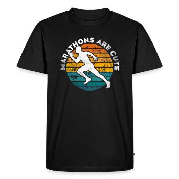Les marathons sont des ultramarathons mignons - T-shirt Premium bio Homme - noir - Devant - Nico (187cm)