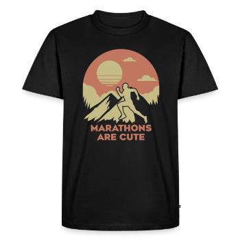 Les marathons sont des ultramarathons mignons - T-shirt Premium bio Homme - noir - Devant - Nico (187cm)