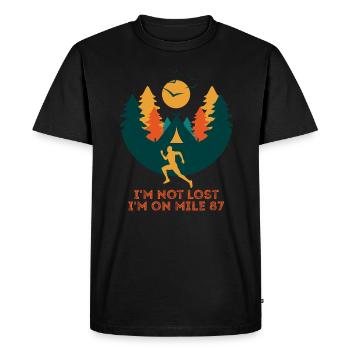 Je ne suis pas perdu, je suis sur le marathon du mile 87 - T-shirt Premium bio Homme - noir - Devant - Nico (187cm)
