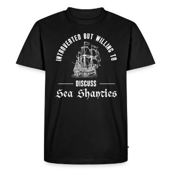 Marin Meme Bateau Pirate Navigation Océanique - T-shirt Premium bio Homme - noir - Devant - Nico (187cm)