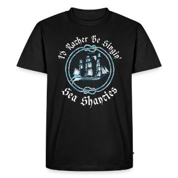 Marin Meme Bateau Pirate Navigation Océanique - T-shirt Premium bio Homme - noir - Devant - Nico (187cm)