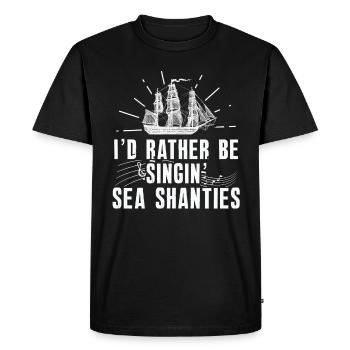 Marin Meme Bateau Pirate Navigation Océanique - T-shirt Premium bio Homme - noir - Devant - Nico (187cm)