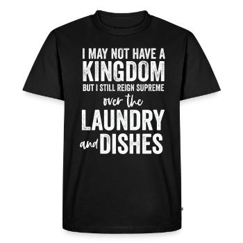 Régnez sur la lessive et la vaisselle Femme au foyer - T-shirt Premium bio Homme - noir - Devant - Nico (187cm)