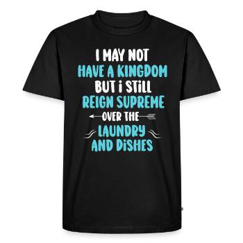 Régnez sur la lessive et la vaisselle Femme au foyer - T-shirt Premium bio Homme - noir - Devant - Nico (187cm)