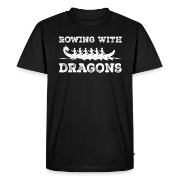 Ramer avec Dragons Dragons Dragonboat - T-shirt Premium bio Homme - noir - Devant - Nico (187cm)