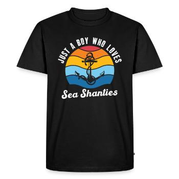 Marin Meme Bateau Pirate Navigation Océanique - T-shirt Premium bio Homme - noir - Devant - Nico (187cm)