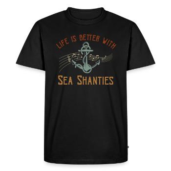 Marin Meme Bateau Pirate Navigation Océanique - T-shirt Premium bio Homme - noir - Devant - Nico (187cm)