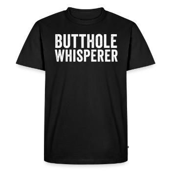 Chuchoteur de trou du cul - T-shirt Premium bio Homme - noir - Devant - Nico (187cm)