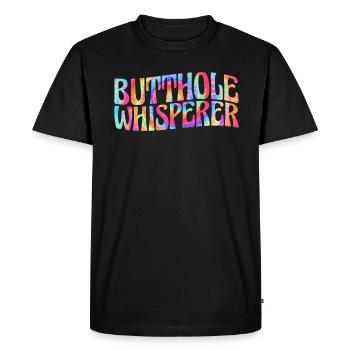 Chuchoteur de trou du cul - T-shirt Premium bio Homme - noir - Devant - Nico (187cm)
