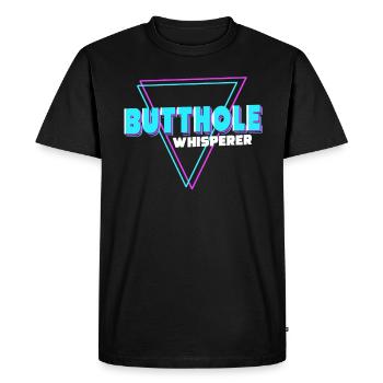 Butthole Whisperer - Men's Premium Organic T-Shirt - black - Front - Nico (187cm)