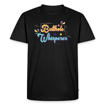 Chuchoteur de trou du cul - T-shirt Premium bio Homme - noir - Devant - Nico (187cm)