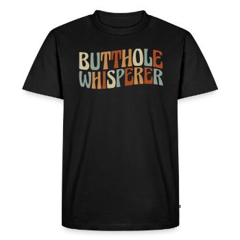 Chuchoteur de trou du cul - T-shirt Premium bio Homme - noir - Devant - Nico (187cm)