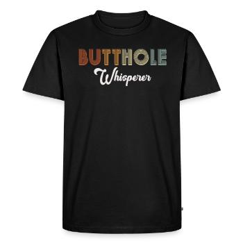 Chuchoteur de trou du cul - T-shirt Premium bio Homme - noir - Devant - Nico (187cm)