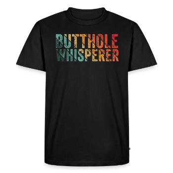 Chuchoteur de trou du cul - T-shirt Premium bio Homme - noir - Devant - Nico (187cm)