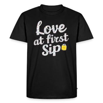 Love At First Sip Kombucha Lover - Men's Premium Organic T-Shirt - black - Front - Nico (187cm)