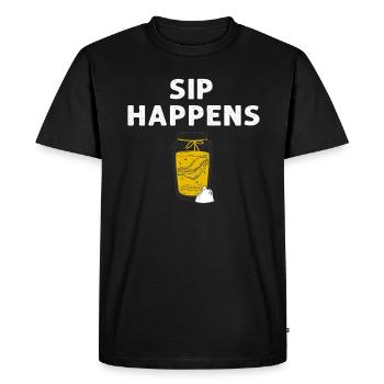 Sip Happens Kombucha Lover Fun Design - T-shirt Premium bio Homme - noir - Devant - Nico (187cm)