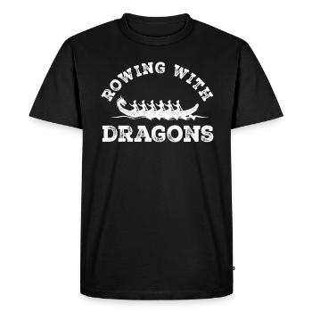 Ramer avec Dragons Dragons Dragonboat - T-shirt Premium bio Homme - noir - Devant - Nico (187cm)