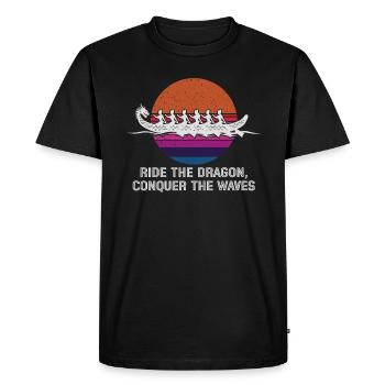 Ride The Dragon, Conquer The Waves - Men's Premium Organic T-Shirt - black - Front - Nico (187cm)