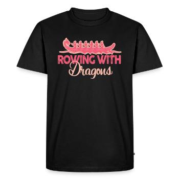 Rowing With Dragons Dragonboat - Men's Premium Organic T-Shirt - black - Front - Nico (187cm)