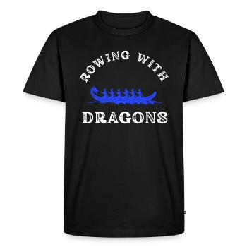 Ramer avec Dragons Dragons Dragonboat - T-shirt Premium bio Homme - noir - Devant - Nico (187cm)