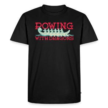 Ramer avec Dragons Dragons Dragonboat - T-shirt Premium bio Homme - noir - Devant - Nico (187cm)
