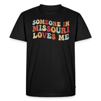 Quelqu’un dans le Missouri m’aime - T-shirt Premium bio Homme - noir - Devant - Nico (187cm)