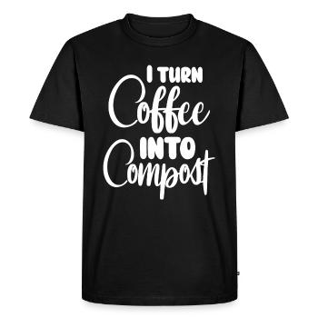 Je transforme le café en compost Blue Planet - T-shirt Premium bio Homme - noir - Devant - Nico (187cm)